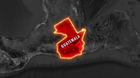 An animated map clip shows Guatemala glowing red on world map footage 스톡 동영상 345145261