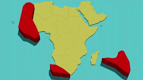 Animated Map of Comoros (Africa)جزر القمر Stock Footage 211609884