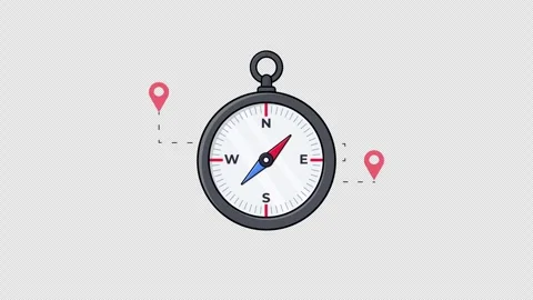 Animated Map Compass Video - Transparent Stock Footage 276435642
