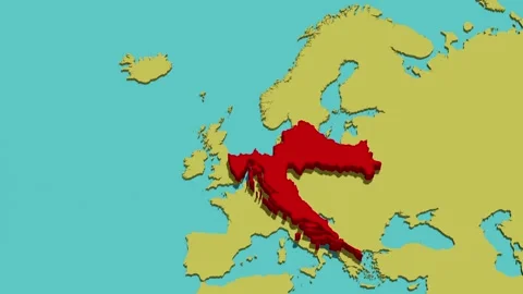 Animated Map of Croatia Stock Footage 289859401