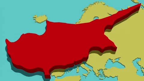 Animated Map of Cyprus Stock Footage 289907355