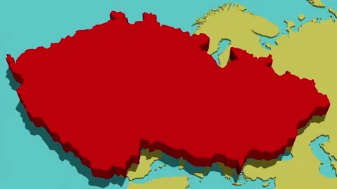 Animated Map of Czechia Stock Footage 290991269