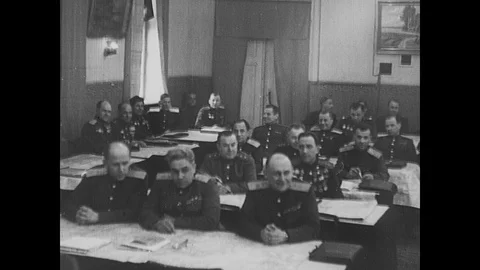 Animated map displaying Soviety advance on Berlin Stock Footage 103381935