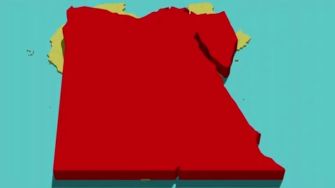 Animated Map of Egypt (Africa) (مصر) Stock Footage 211610017