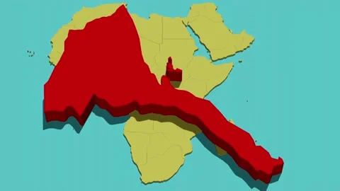Animated Map of Eritrea (Africa) (إرتريا) Stock Footage 211610022