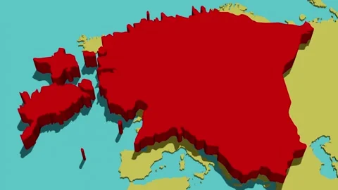 Animated Map of Estonia Stock Footage 292012062