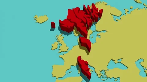 Animated Map of the Faroe Islands Stock Footage 292545852