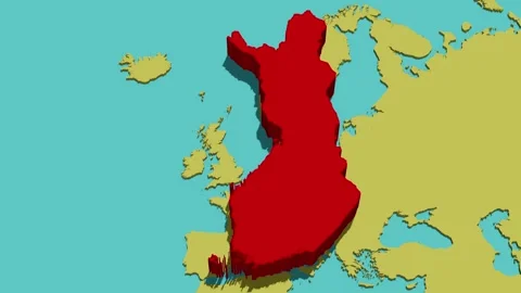 Animated Map of Finland Stock Footage 293499593