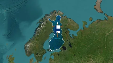 Animated map of Finland with its flag superimposed Vídeos de archivo 335144705