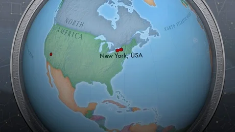 Animated map flight new york  to las vegas Vidéo 114481947