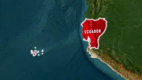 Animated map footage showing Ecuador and its galapagos islands 스톡 동영상 344877184