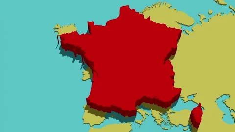 Animated Map of France Stock Footage 293730153