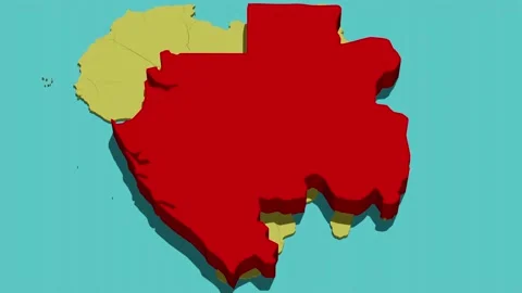 Animated Map of Gabon (Africa) Stock Footage 211610086