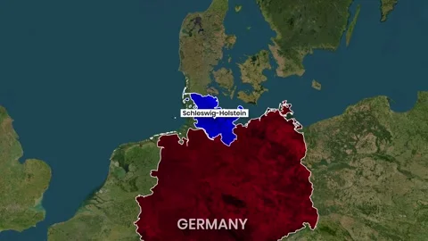 Animated Map of Germany Highlighting the Schleswig-Holstein Region Stock Footage 340552161