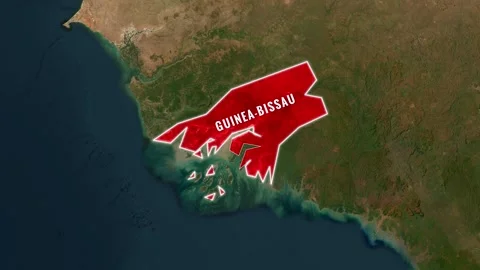 Animated map graphics showing Guinea-Bissau and its flag in motion 動画素材 344418692