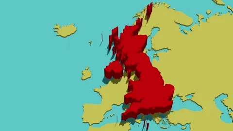 Animated Map of Great Britain Stock Footage 293849549