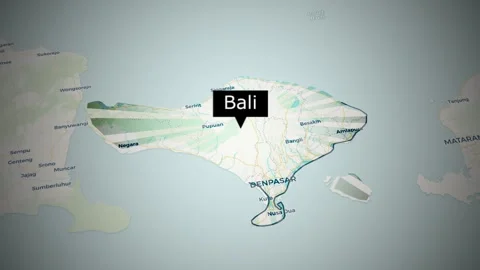 Animated map highlight focusing on bali island destination in indonesia Stock Footage 325653200