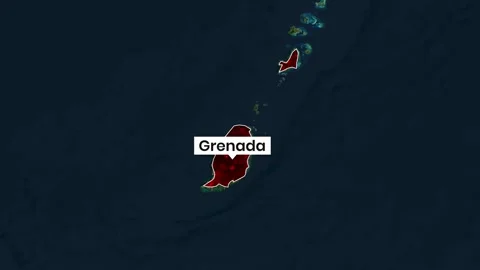 Animated map highlighting the country of Grenada Vídeos de archivo 335209929