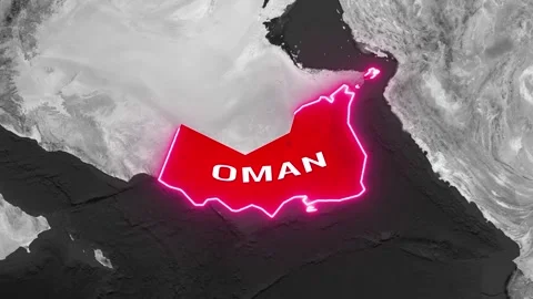 Animated map highlights oman's geographical borders video Vídeo Stock 342593958