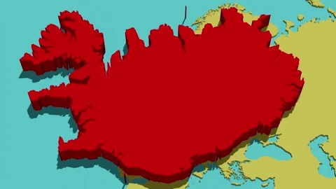 Animated Map of Iceland Stock Footage 294202425