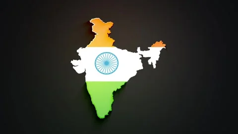 Animated Map of India with Dynamic Borders and Regions Stock Footage 308794255