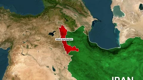 Animated Map of Iran Highlighting West Azerbaijan Province Region Stock Footage 340537512