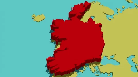 Animated Map of Ireland Stock Footage 294592512