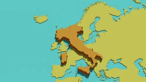 Animated Map of Italy Stock Footage 294614629