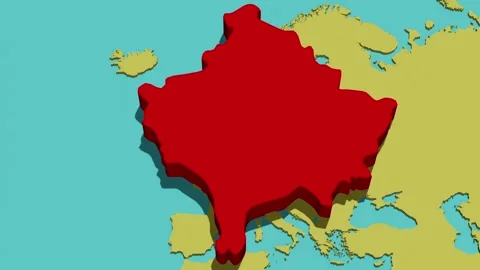Animated Map of Kosovo Stock Footage 294875479