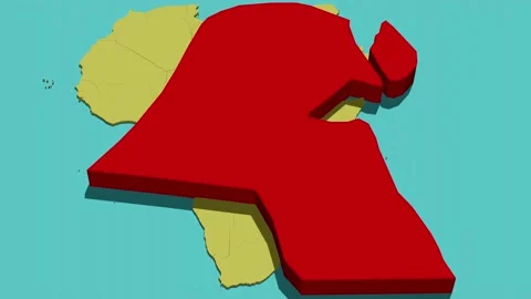 Animated Map of Kuwait (Africa) (الكويت) Stock Footage 211610338
