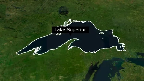Animated Map of Lake Superior in North America Continent Footage 스톡 동영상 318838102