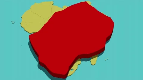 Animated Map of Lesotho (Africa) Stock Footage 211610347
