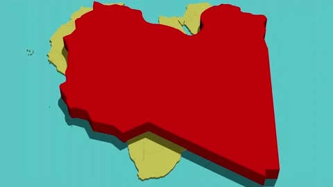 Animated Map of Libya (Africa)(ليبيا) Stock Footage 211610421