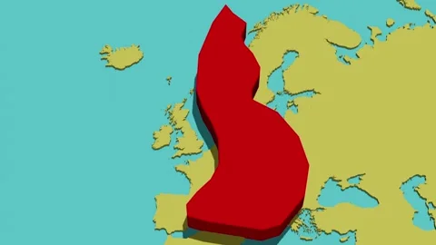 Animated Map of Liechtenstein Stock Footage 295469821