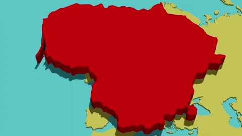 Animated Map of Lithuania Stock Footage 295821027