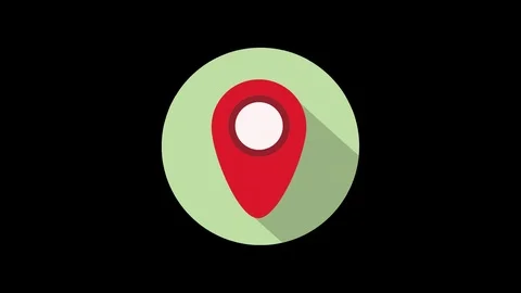 Animated Map Location Icon w Alpha Channel 4k Vídeo Stock 84511022