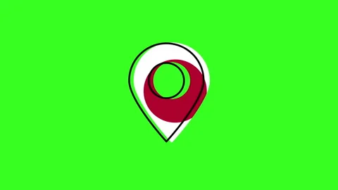 Animated map location pin bouncing on gr... | Stock Video | Pond5