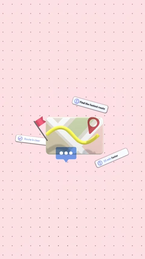 Animated Map With Location Pins And Speech Bubble In Vertical Video. 動画素材 287106008