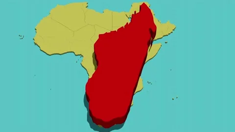 Animated Map of Madagascar (Africa) Stock Footage 211610460