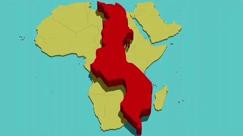 Animated Map of Malawi (Africa) Stock Footage 211610459