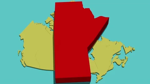 Animated Map of Manitoba (Canada) Stock Footage 233785260