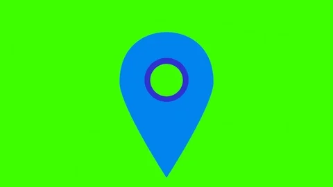 An animated map marker going up and down to draw attention to a specific Stock Footage 104317972