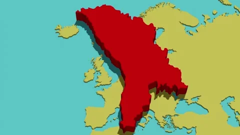 Animated Map of Moldova Stock Footage 296554525