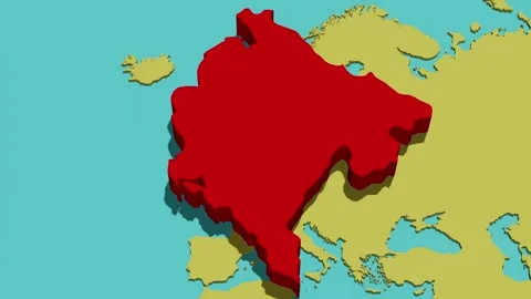 Animated Map of Montenegro Stock Footage 296778507