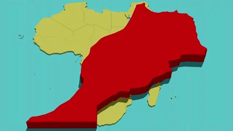 Animated Map of Morocco (Africa)(المغرب) Stock Footage 211610557