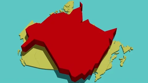 Animated Map of New Brunswick (Canada) Stock Footage 233785269