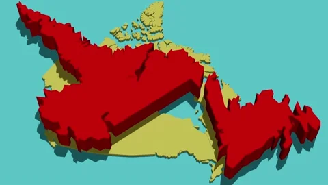Animated Map of Newfoundland and Labrador (Canada) Stock Footage 233785270