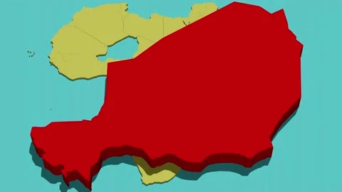 Animated Map of Niger (Africa) Stock Footage 211610626