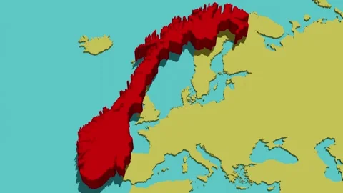Animated Map of Norway Stock Footage 297237172