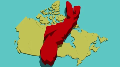 Animated Map of Nova Scotia (Canada) Stock Footage 233785294